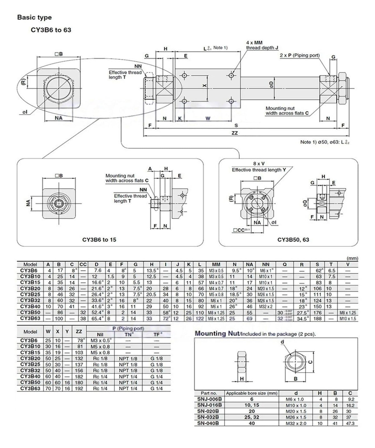 CY3B25 Magnetically Coupled Rodless Cylinder bore 25mm 100 200 600 900 1000 mm Pneumatic air cylinders(CY3B25-1200)