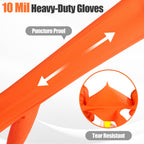 TREEGO 10 Mil Orange Nitrile Mechanic Gloves, Diamond Grip, 1000 Count M