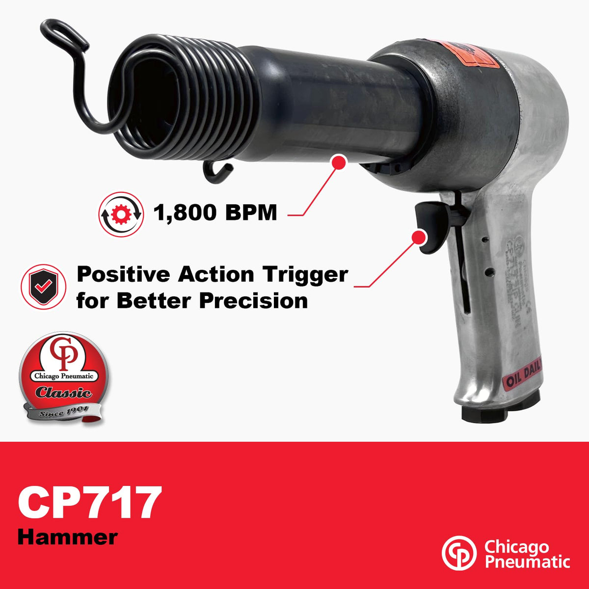 Chicago Pneumatic CP717K, Kit, Air Hammer, 0.498 in, Round