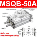 MSQB10A MSQB20A MSQB30R MSQB50R Rotary Pneumatic Cylinder MSQB50A Adjustable 0-190 Degrees 1Pcs(MSQB-50A)
