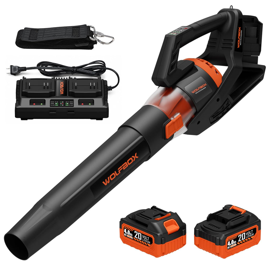 WOLFBOX MT600 Cordless Leaf Blower with 2 Batteries, 40V System