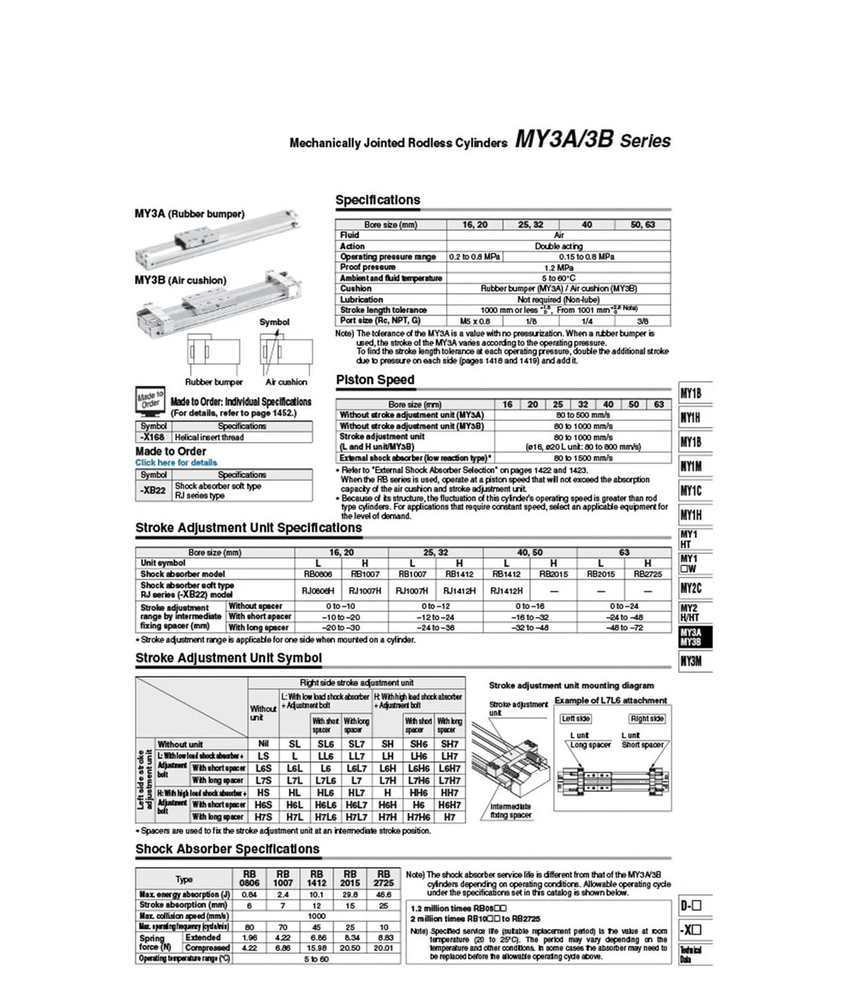 Mechanically Jointed Rodless Cylinder MY3B16-100 MY3B20-200 MY3B25-300 MY3B32-400 MY3B40-500 air Pneumatic Cylinder(300)