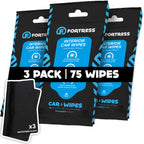 Fortress Car Interior Cleaner Wipes, Microfiber Cloth (25 ct, Pack of 63)