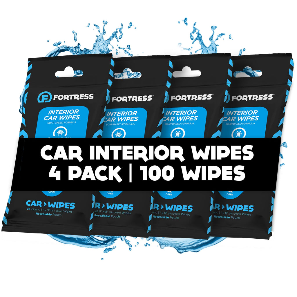 Fortress Car Interior Cleaner Wipes, Microfiber Cloth (25 ct, Pack of 64)