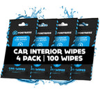 Fortress Car Interior Cleaner Wipes, Microfiber Cloth (25 ct, Pack of 64)