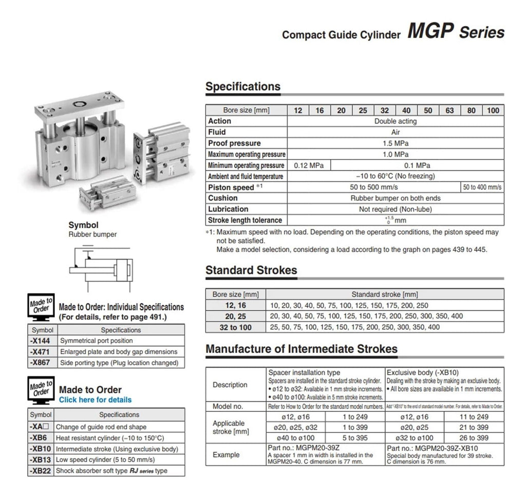 MGPM12-250Z Three-axisthin Rod Cylinder Compact Guide with Stable Pneumatic
