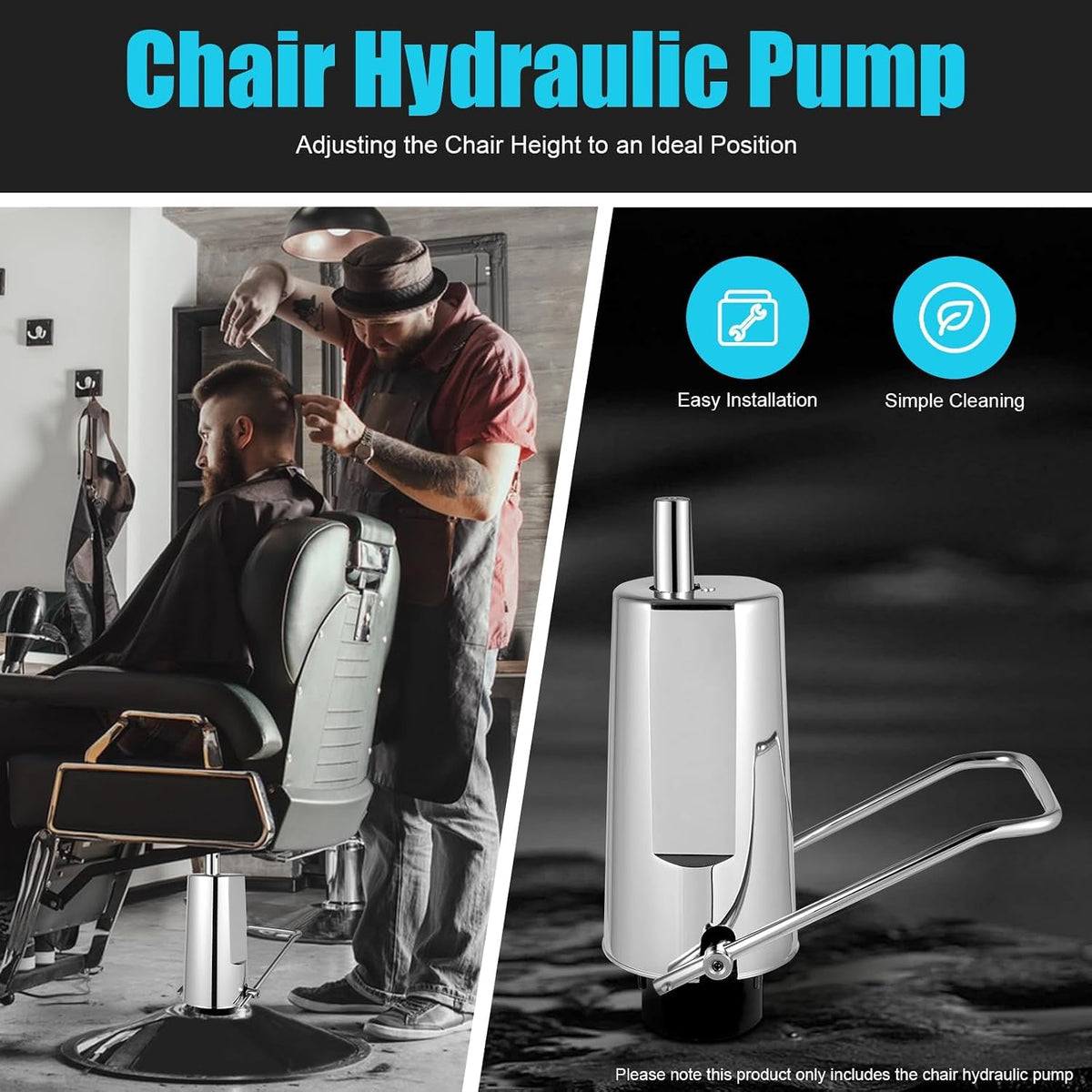 Hydraulic Pump for Barber Chairs,4-Bolt Heavy Duty Lift Pump,200kg Capacity,Adjustable Height,for Salons and Restaurants