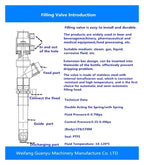 Filling Machine with Stainless Steel DN15-27 Extension Rod Anti-drip Pneumatic Discharge Nozzle Filling Valve(DN20 25MM L480MM)