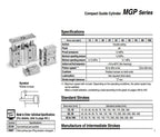 MGPM32 MGPM40 Bore 20-100 Compact Pneumatic air Cylinder with Guide Rod Cylinder MGPM20-10 MGPM20-20 MGPM20-30(Stroke 50)