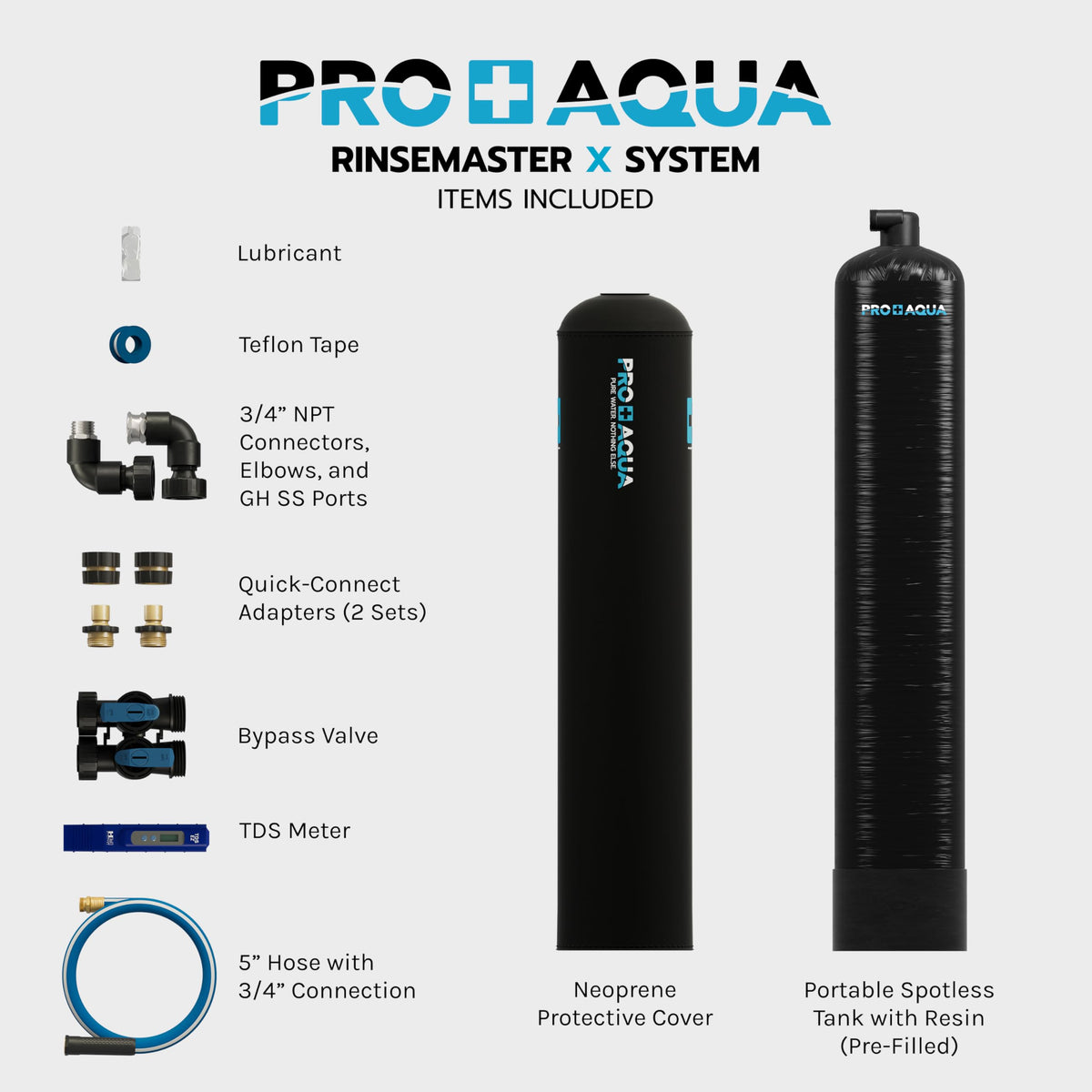 PRO+AQUA RinseMaster X | Spotless 10,300 Gallon Deionizer Spot-Free System for Car Wash, Manufacturing Washing, High Capacity Spotless Water for Factory Use