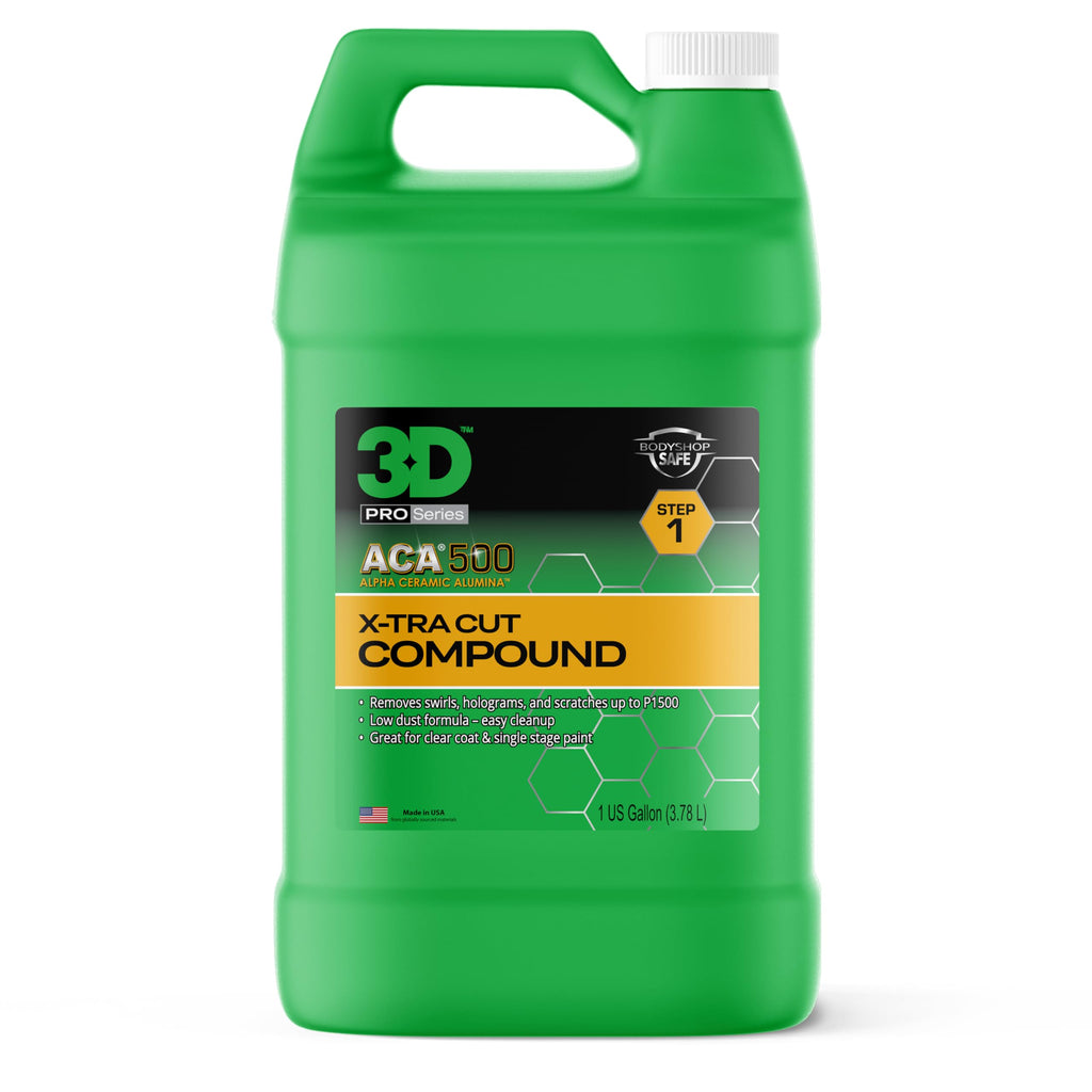 3D ACA 500 Cutting Compound – Step 1 Extra-Cut for Deep Paint Correction | Cuts P100 Grit or Finer | Body Shop Safe, Low Dust, Pro Detailer Formula | Made in USA - 1 Gallon