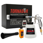 Tornador Black Z-020 Car Detailing Tool Includes 32oz Reservoir | Professional High-Pressure Cleaning Gun for Auto Interiors | Adjustable Air Regulator | Low Noise & Air Consumption | Durable Design