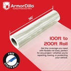39.22 Per Roll Free Utility Knife ArmorDillo High Tack Collision Wrap - 5 Rolls (1Case) 3 Mil 3Ply Self Adhesive Crash Wrap for Cars, Collision, Towing, 60 Day UVI Protect - 36" x100ft