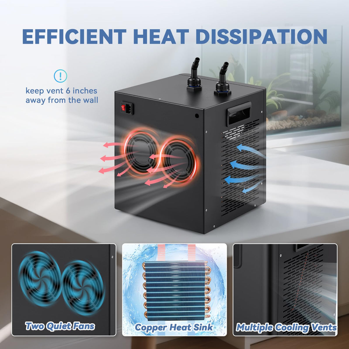 Poafamx Aquarium Chiller 1/3 HP, 79Gal Water Chiller with LED Display