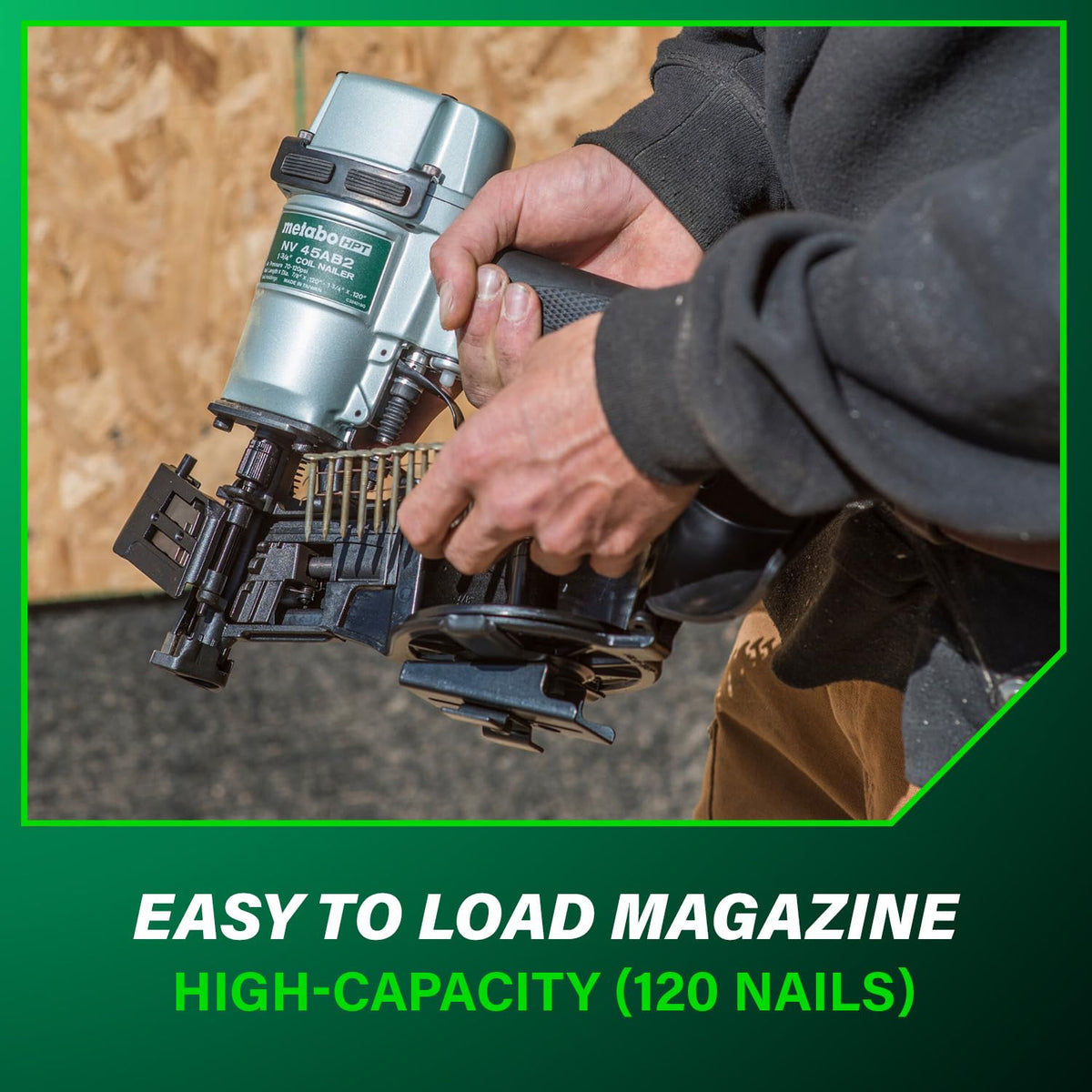 Metabo HPT Pneumatic Roofing Nailer, 16 Degree Asphalt Shingles, NV45AB2