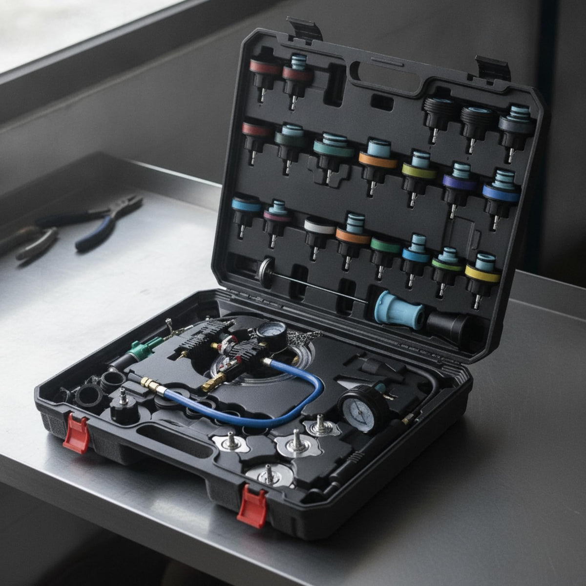 46 Pieces s pressures Testing and Coolant Service Tool Portable s Leak Testing Kit with Hand Pump Practical for Automotive Mechanics