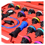Coolant Pressure Tester kit 28pcs Automotive Radiator Pump Pressure Tester Kit Car Water Tank Leak Detector Cooling System Coolant Vacuum Purge Set Vacuum Type Cooling System Kit