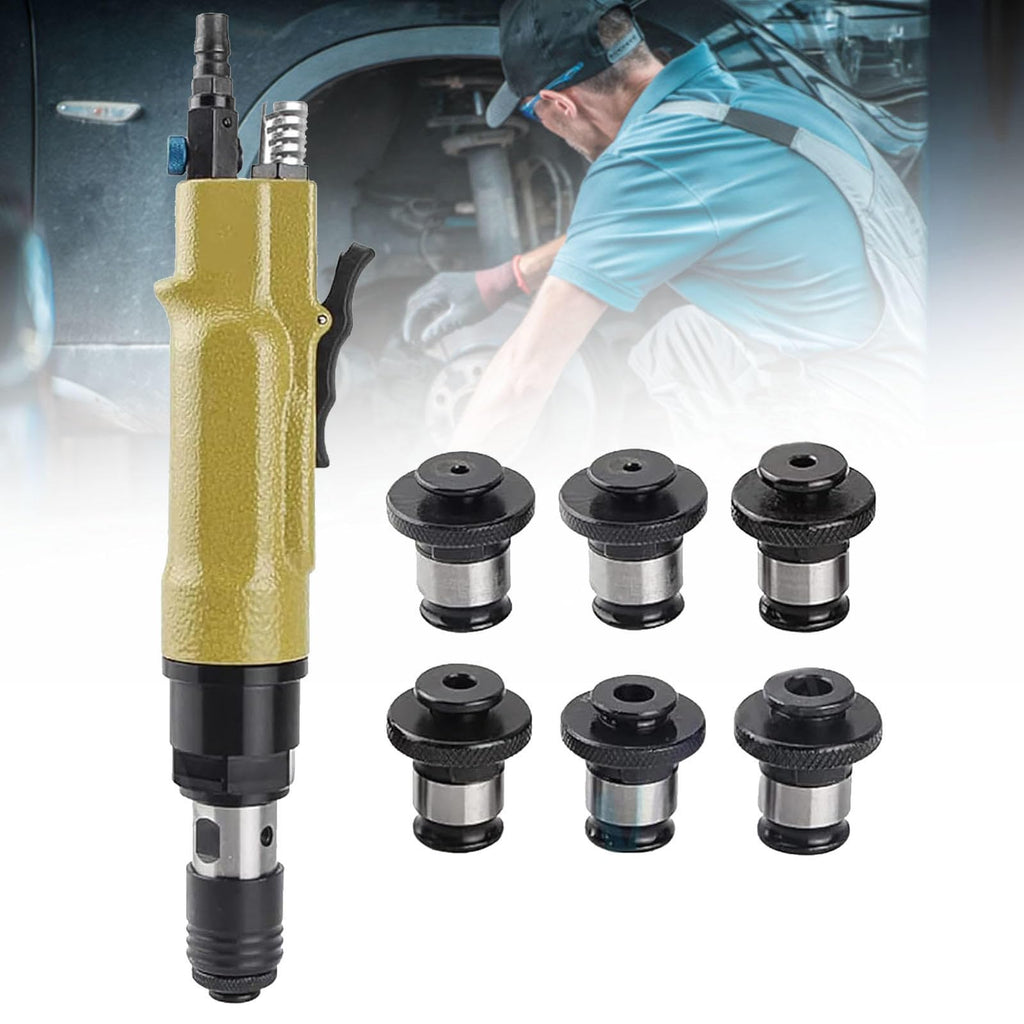 Handhold Pneumatic Tapping, Straight Type Self-Locking Tapping Machinewith 6 ChucksMachine, 700-2000RPM Speed Adjustable for Drilling/Tapping