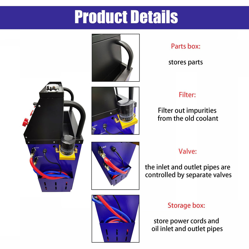 DC12V Automatic Engine Antifreeze Cleaning Machine Antifreeze Replacement Machine Coolant Fluid Changer 70W for Car/Truck Maintenance