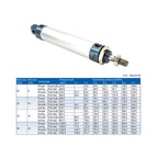 1pcs 16/20/25/32/40mm Mini Pneumatic Cylinder 25-500mm Stroke Double Acting Aluminum Alloy Air Cylinder(MAL40 (Bore 40mm))