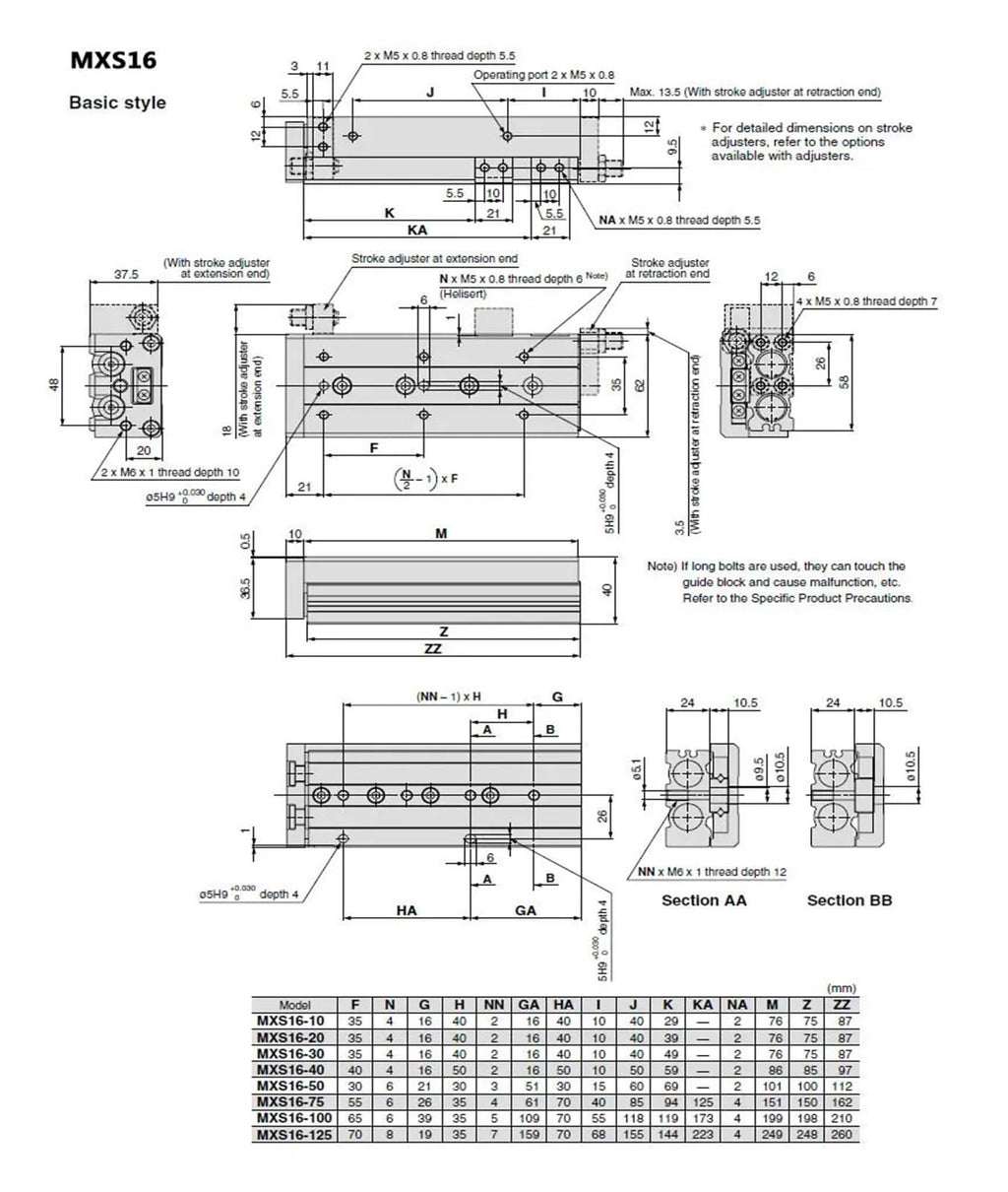 MXS6/8/12 Pneumatic Slide Table Cylinder Diameter 10/20/30/40/50/75 Cylinder(MXS12-50)