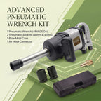 1" Air Impact Wrench, 1770 ft-lbs Heavy Duty Pneumatic Impact Gun with 9" Extended Anvil, Pinless Single Hammer, D-Handle, Includes 38mm & 41mm Sockets, for Semi-Truck & Heavy Equipment