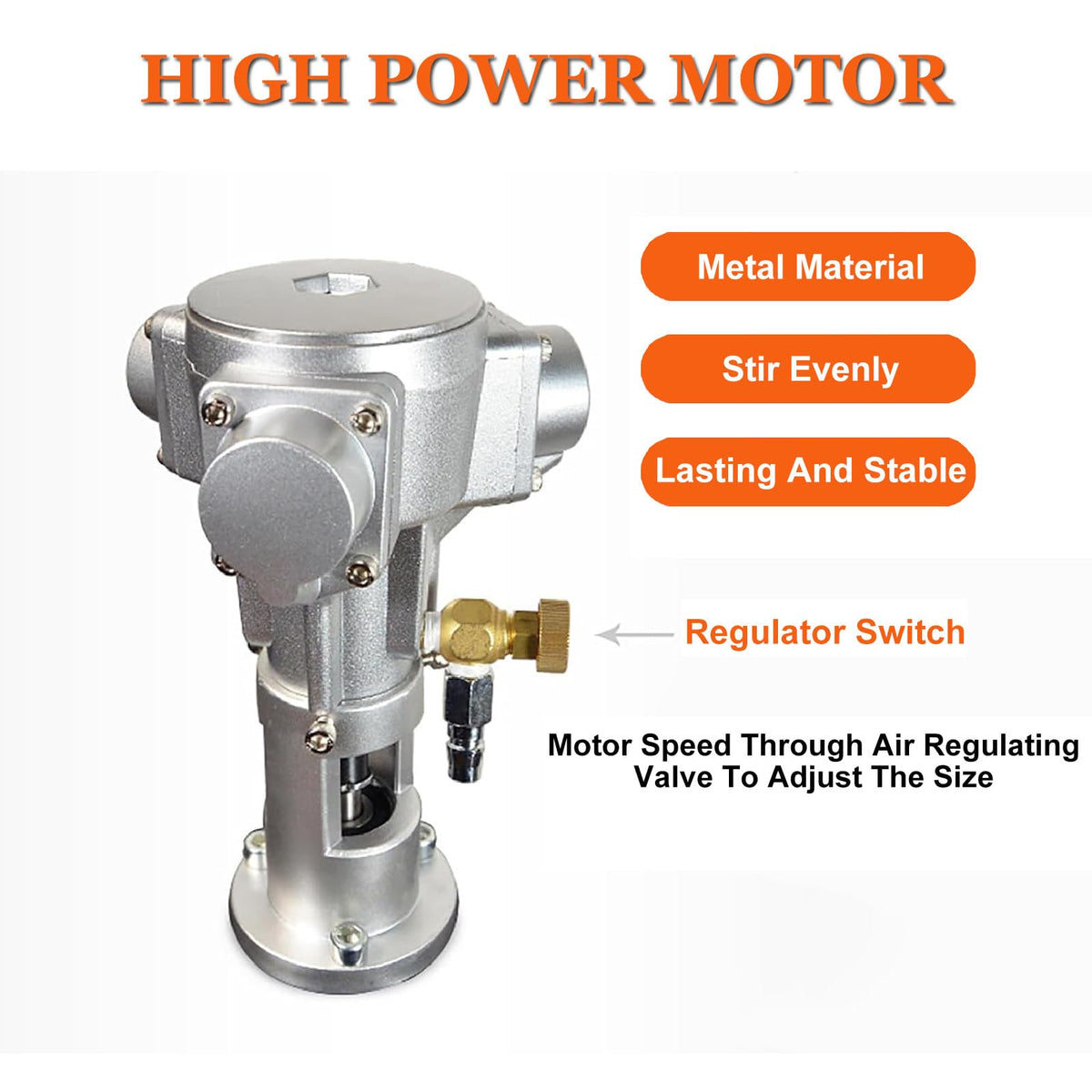 3/4(1/2) HP Pneumatic Paint Mixer Air Agitator, Paint Stirring Machine with Support Hanger and Folding Propeller,5-Cylinder