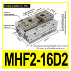 Pneumatic Air Cylinder Low Profile Air Gripper MHF2-8D MHF2-12D MHF2-16D MHF2-20 MHF2-8D1 MHF2-12D1 MHF2-16D1 MHF2-20D1 MHF2-8D2 12D2 16 20D2 Double Acting (Color : MHF2-20D) (Mhf2)