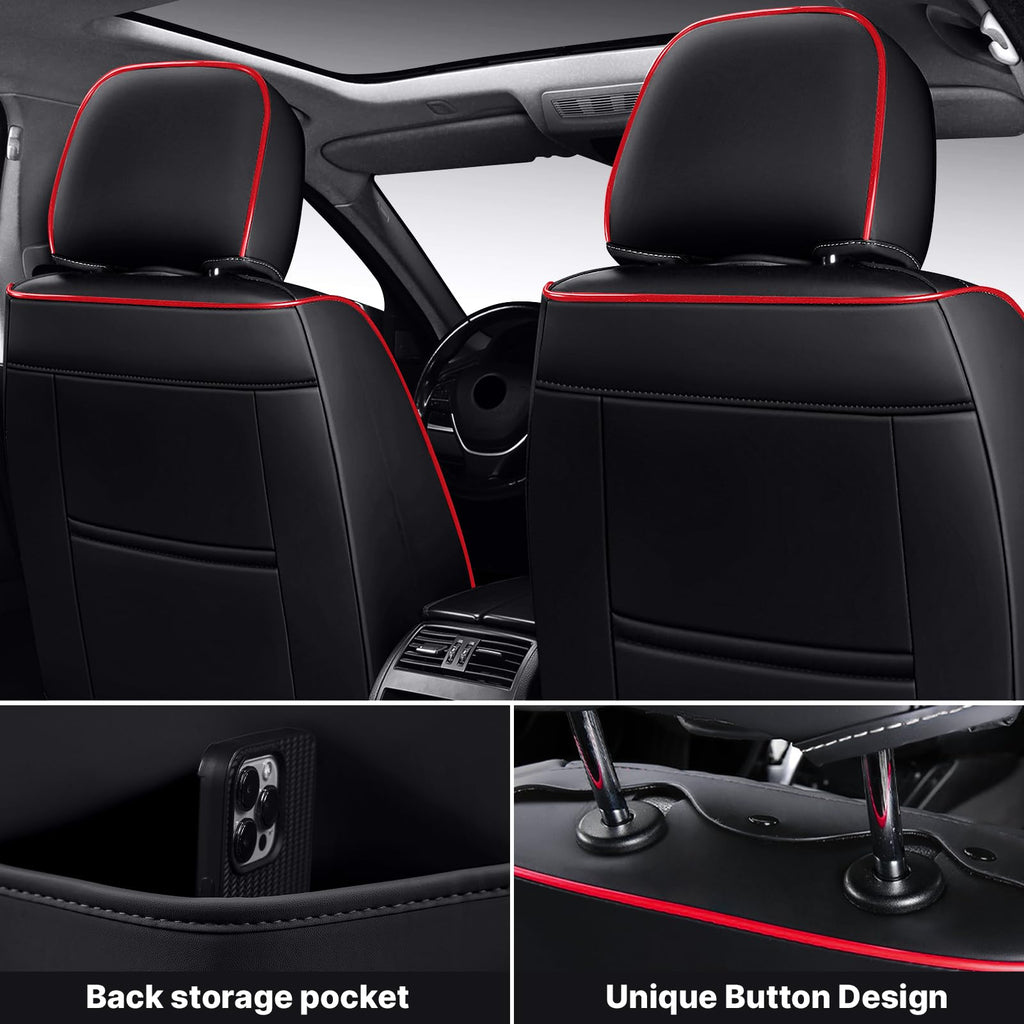 Full Set for Cadillac OPTIQ Seat Covers 2025-2027, Black-Red