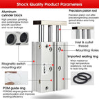 MGPM Pneumatic Compact Guide Air Cylinder MGPM12/16/20/25/32/40 Stroke 100MM(Bore 40mm)