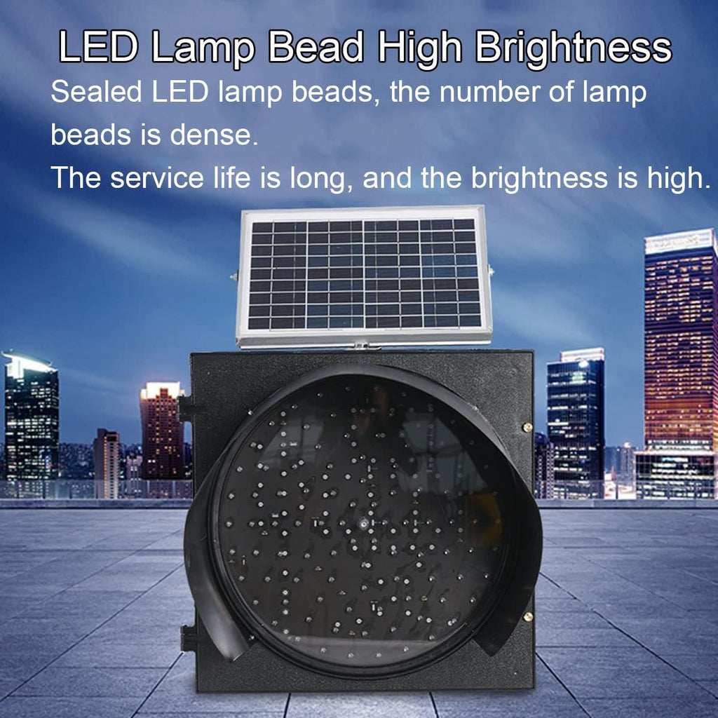 Solar Traffic Signals Signs Lights, LED Traffic Light, Yellow Traffic Warning Light, Flashing Light, Industrial LED Traffic Stop Light with Solar Panel, for Intersections, Roads, Toll Booths, Curves(4