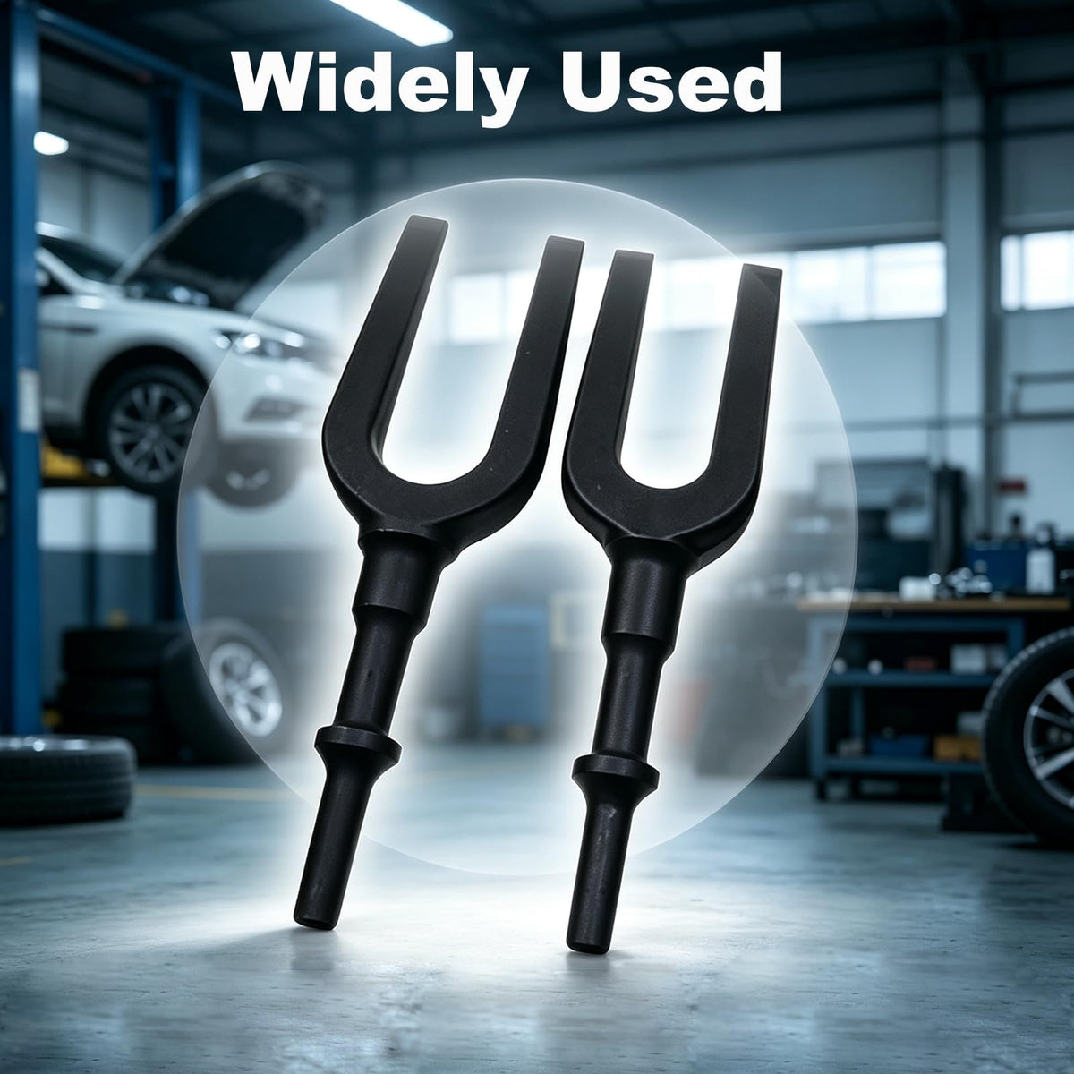2-Pack Pneumatic Separating Fork Set, 11/16'' & 15/16'' Flat Point Pickle Fork, 17mm & 24mm Breaker Chisel, Ball Joint and Tie Rod Remover, Auto Repair Attachment for Air Hammer