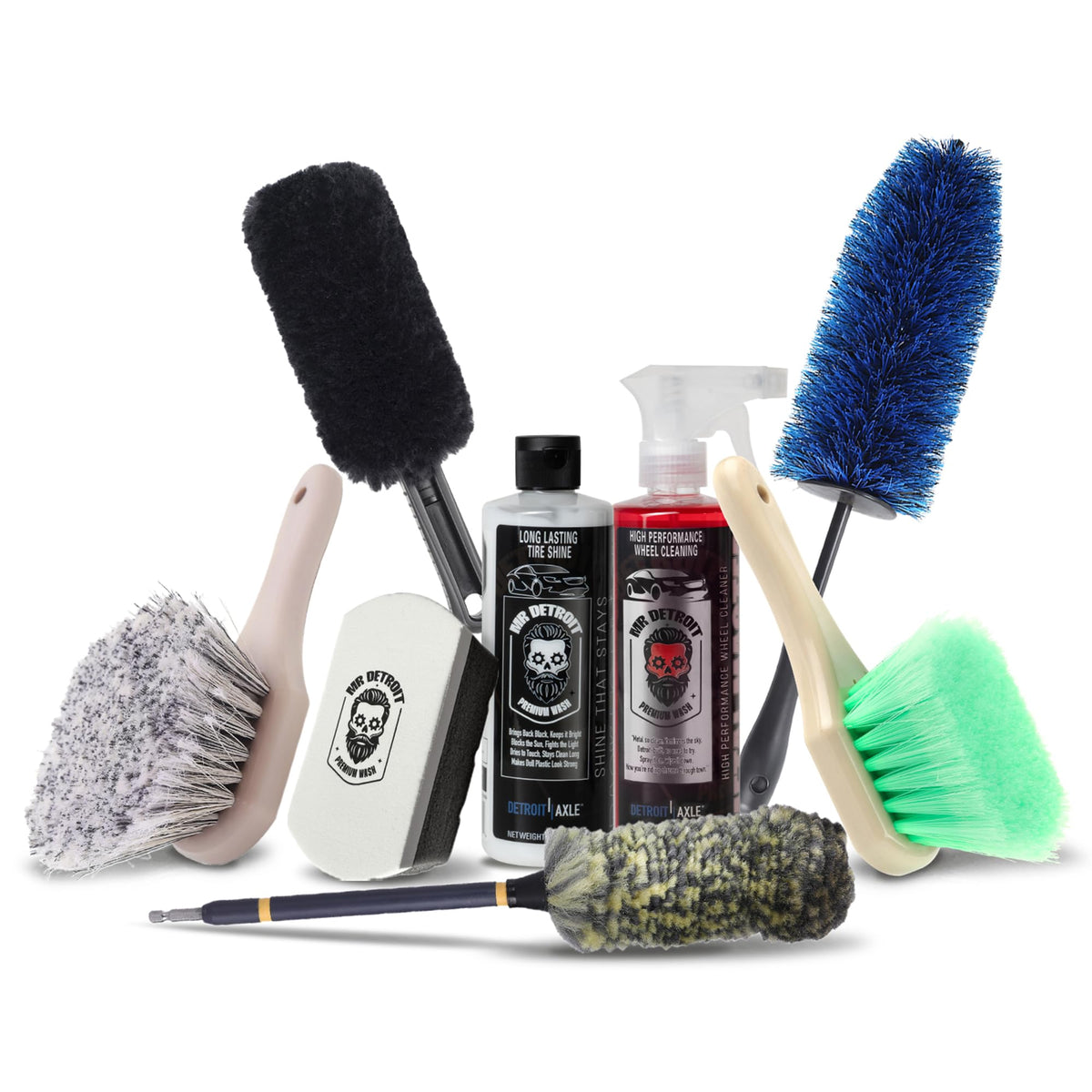 Mr. Detroit - 31pc Car Wash Kit with Foam Blaster Bucket, Car Care Cleaners