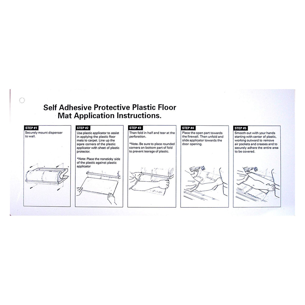 Car Carpet Protection Film Complete Starter Kit: Carpet Film Roll, Wall or Floor Mount Dispenser, and Applicator Board (600')