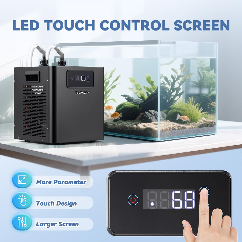 Poafamx Aquarium Chiller 1/3 HP, 79Gal Water Chiller with LED Display