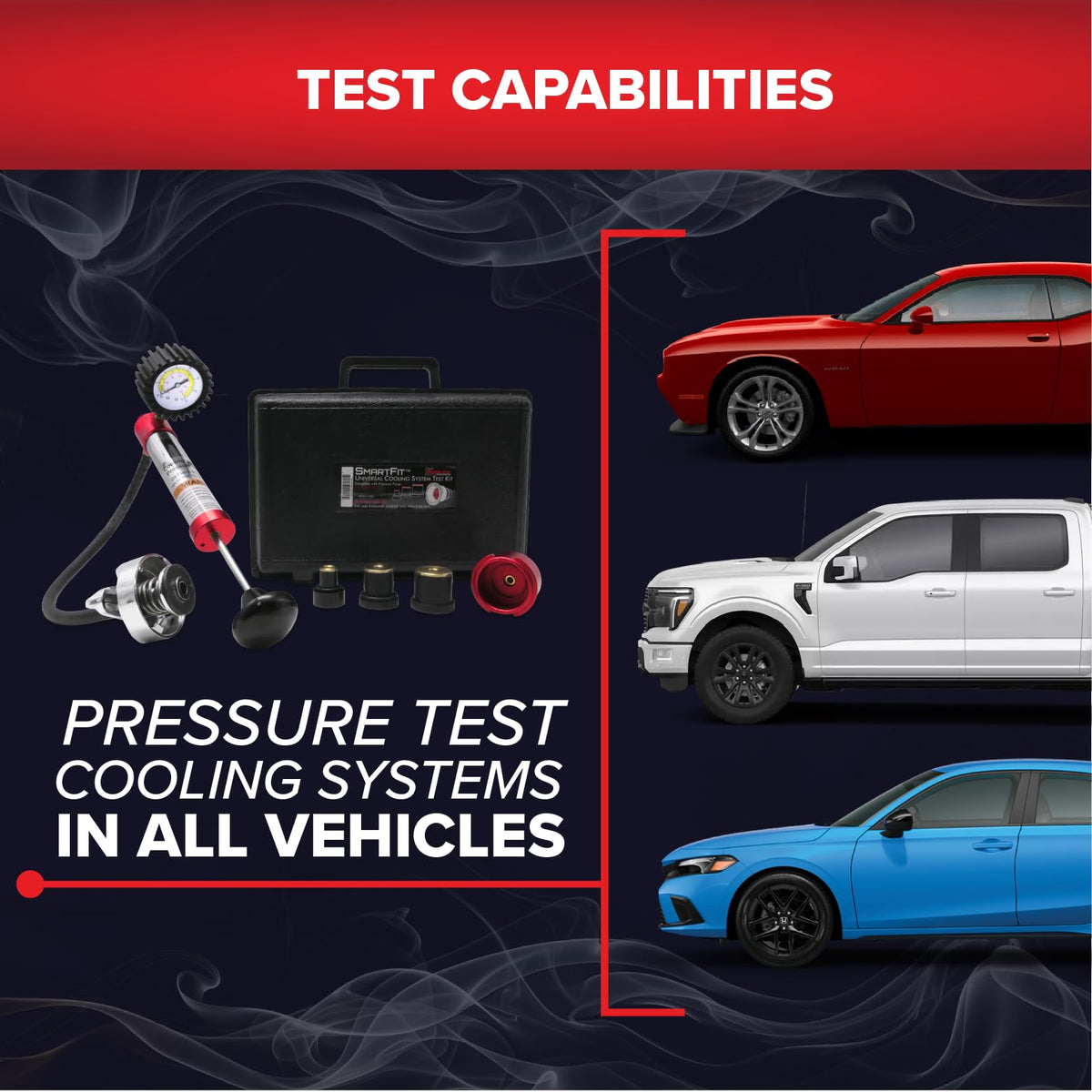 SmartFit Universal Cooling System Vehicle Pressure Test Kit (95-0700)