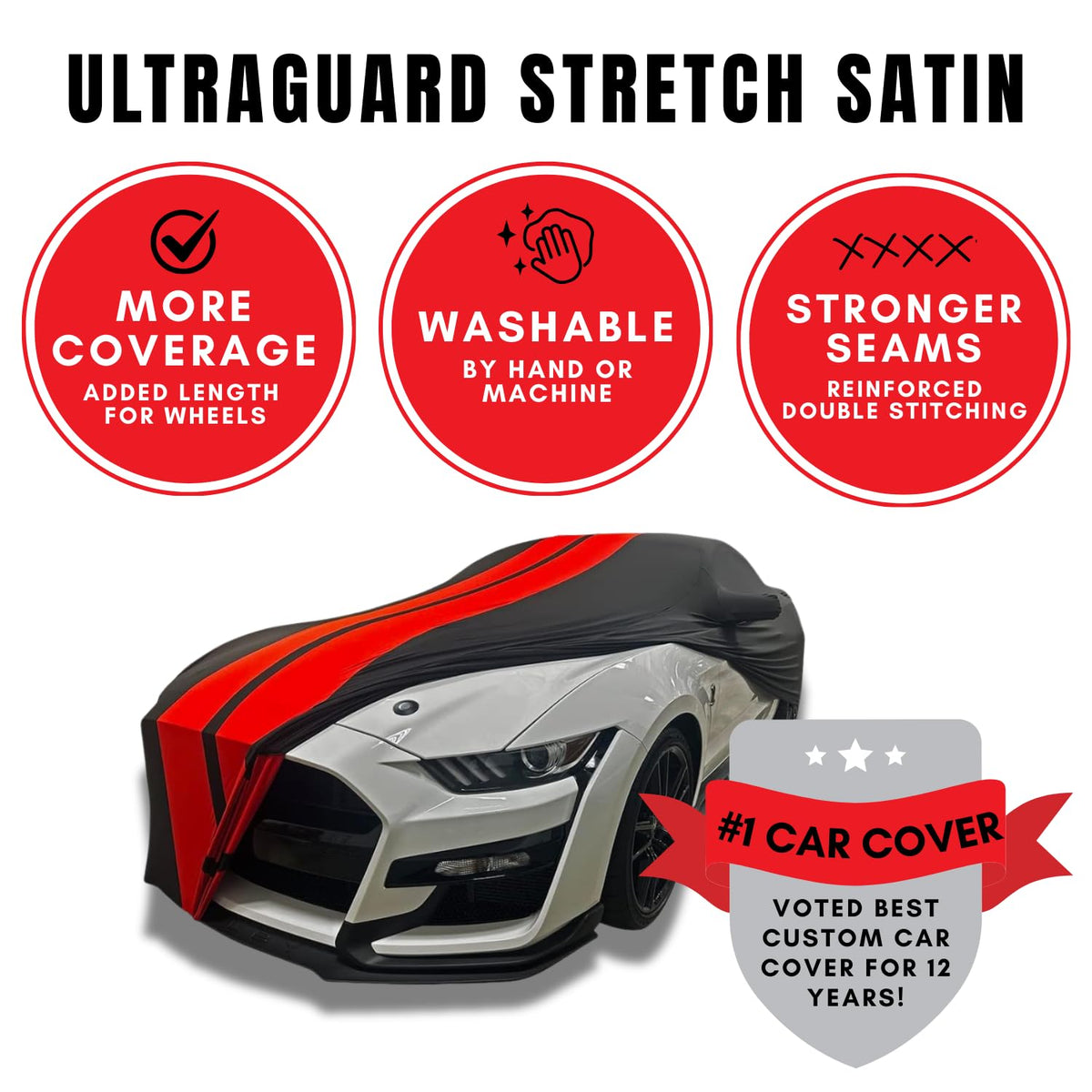 SR1 Performance USA C8 Corvette Indoor Car Cover – Custom Fit Stretch Satin Ultraguard, Soft Paint Protection Against Dust & Scratches for 2020–2026 Stingray, Z51, Z06, E-Ray (Gray/Black)