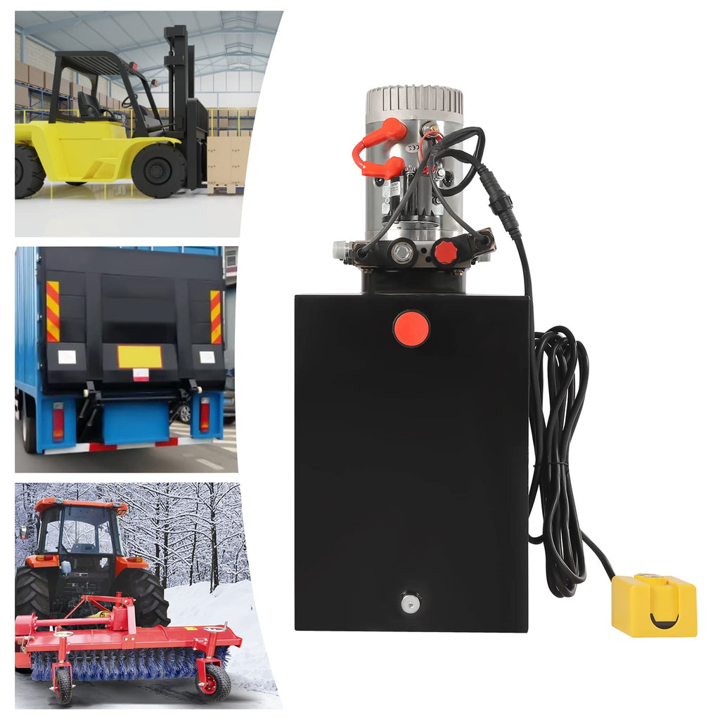 20 Quart Hydraulic Unit, Dc 12 V Double Acting Hydraulic Dump with Remote Control, 16Mpa Release Pressure, 3000W Trailer Pump Action ing Unit for Dump Trailer Car Lifting Trucks Etc
