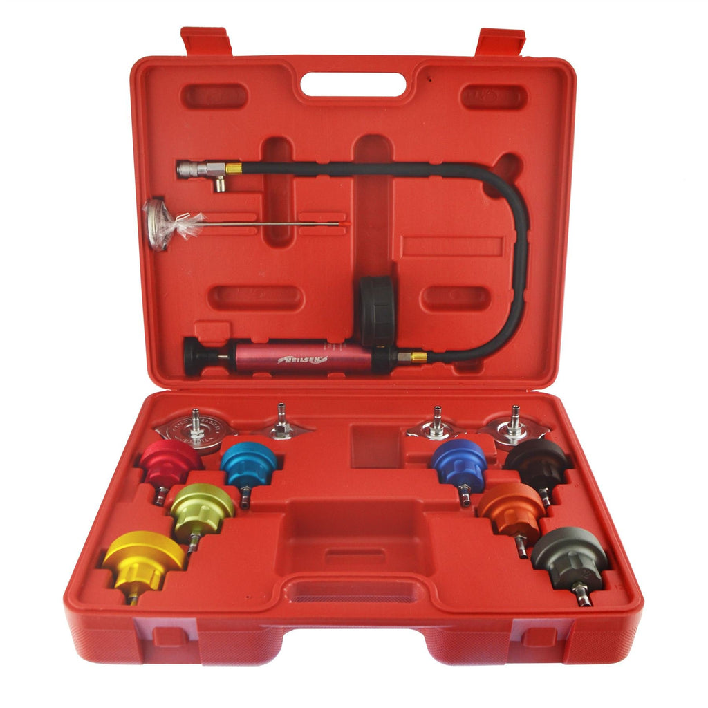 AB Tools Radiator Pressure Tester Temperature Kit Cooling System Test Detector with Gauge