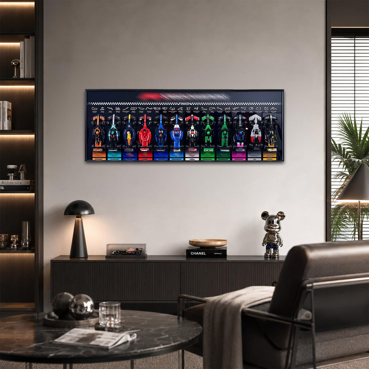 WETCEAOM Display Wallboard Compatible with Lego Speed Champions F1 12 in 1