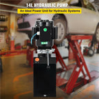 Low Profile Hydraulic Lifting Jack Car Mounted Hydraulic Pump 14L Quarthydraulic Pump Unit Dump Trailer Auto Repair Shop with Oil Reservoir Tan Car Hydraulic Pumps