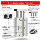 MGPM Pneumatic Compact Guide Air Cylinder MGPM12/16/20/25/32/40 Stroke 125MM(Bore 32mm)