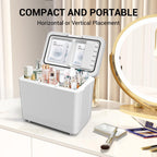 Mini Fridge for Bedroom Skincare Fridge Small Refrigerator 6L/8 Cans Compact Refrigerator 110V AC/12V DC Portable Cooler and Warmer for Skin Care Cosmetic Beverages Drinks, Office Dorm and Car