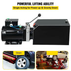 Low Profile Hydraulic Lifting Jack Car Mounted Hydraulic Pump 14L Quarthydraulic Pump Unit Dump Trailer Auto Repair Shop with Oil Reservoir Tan Car Hydraulic Pumps