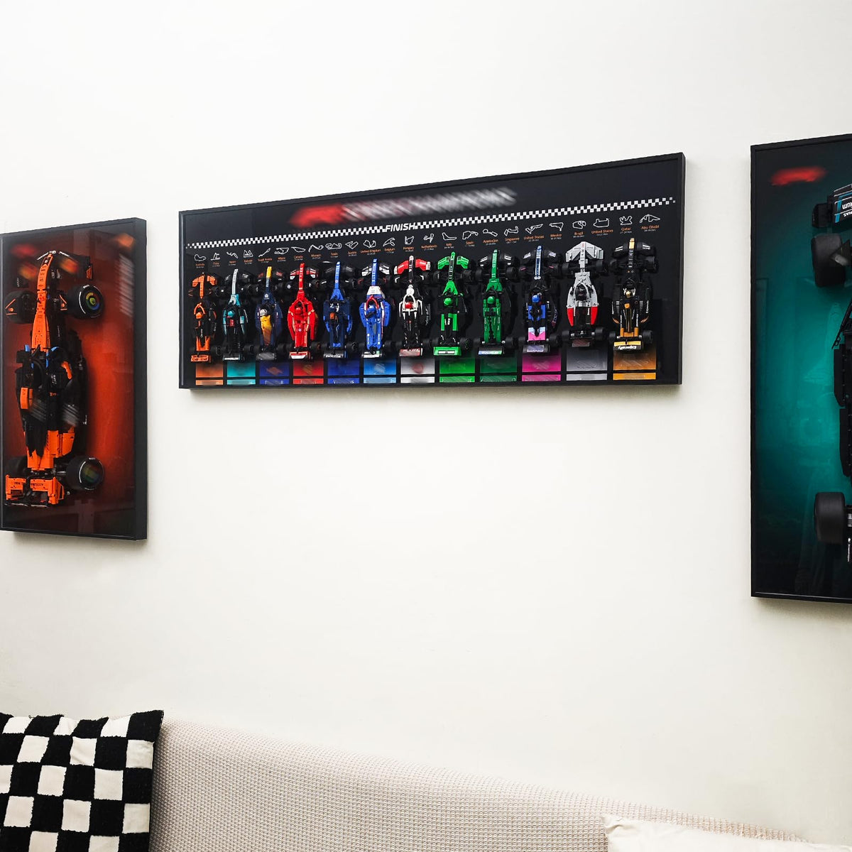 WETCEAOM Display Wallboard Compatible with Lego Speed Champions F1 12 in 1