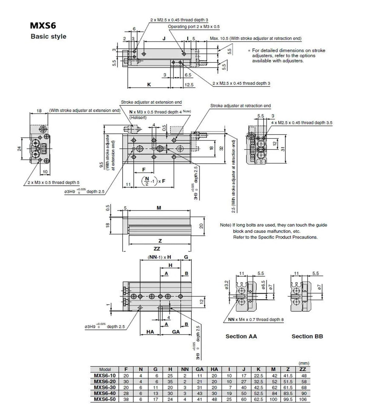 MXS6/8/12 Pneumatic Slide Table Cylinder Diameter 10/20/30/40/50/75 Cylinder(MXS8-75)