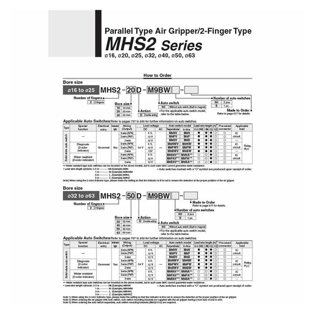 Parallel Air Gripper Finger Claw MHS2-32D MHS3-40D 50D MHS4-63D 16D 20D 25D Pneumatic Aluminium clamp Finger(MHS4-25D)