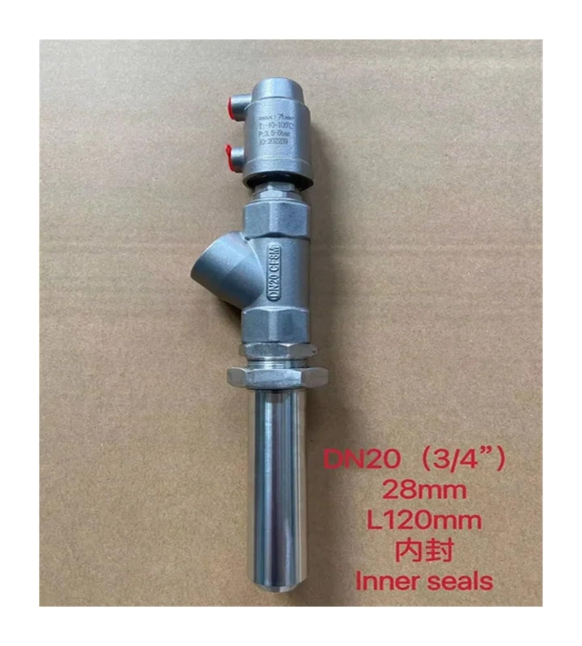 Filling Machine with Stainless Steel DN15-27 Extension Rod Anti-drip Pneumatic Discharge Nozzle Filling Valve(DN20-27 28MM L120MM)