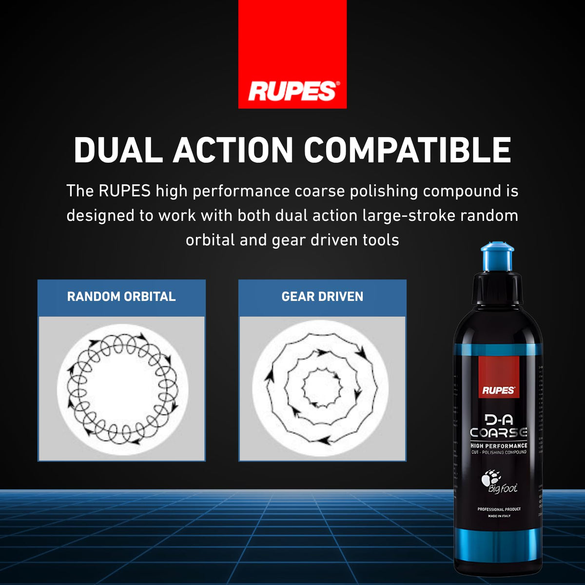 RUPES 9.DACOARSE250 Pack of 12 Blue 250 ml D-A Coarse High Performance Cut Polishing Compounds for Car Detailing & Removing Scratches | Removes Swirl Marks | Moderate to Severe Defect Removal