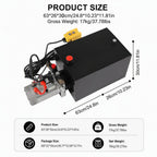 12V 3KW Double Acting Hydraulic Pump 16MPa 20Qt Tank for Forklifts